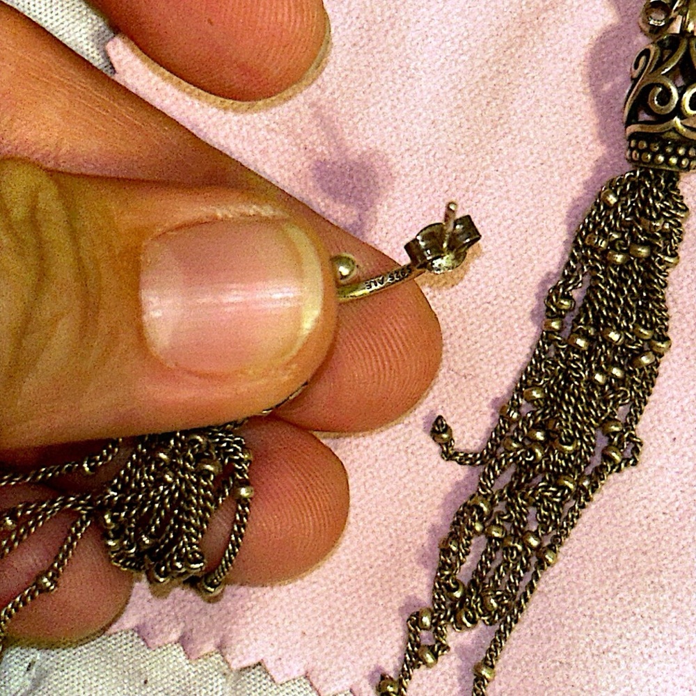 Elegant Silver Tassel Earrings Pandora RETIRED